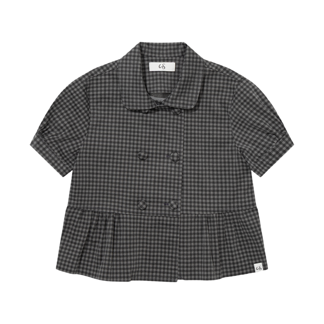 NSV005 UGLYSHADOW Double Blouse Jacket Check Black