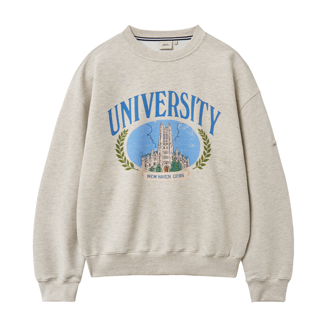 YGS1CR306BOT Yale Harkness Tower Sweatshirt_Oatmeal