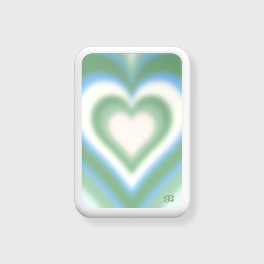 어프어프 선셋 하트 그린 맥세이프 보조배터리 5000mAh(earpearp Sunset Heart Green MagSafe Power Bank 5000mAh) - 2