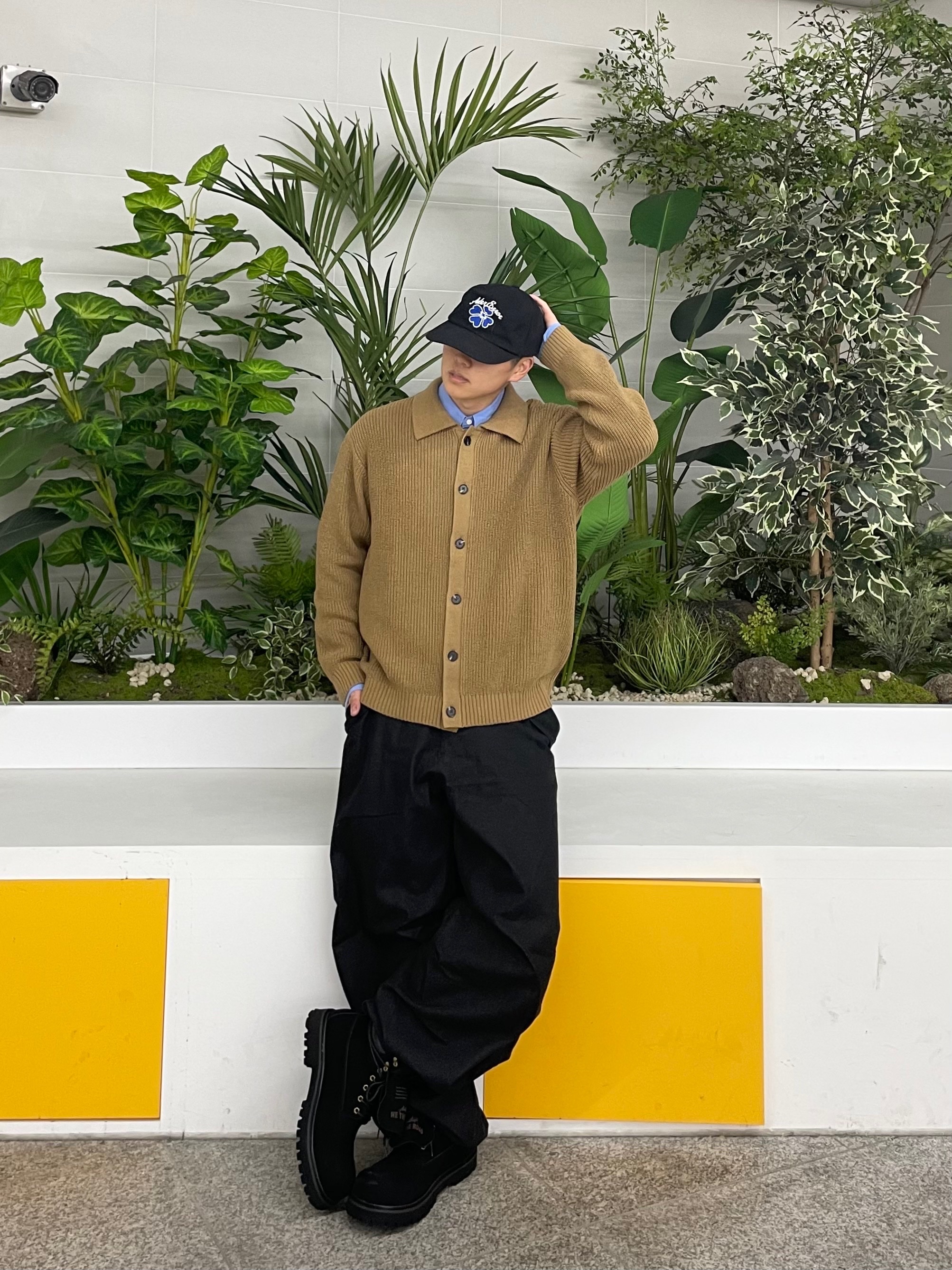 Ader Error M45 Cap Noir 착용 스타일 - 2