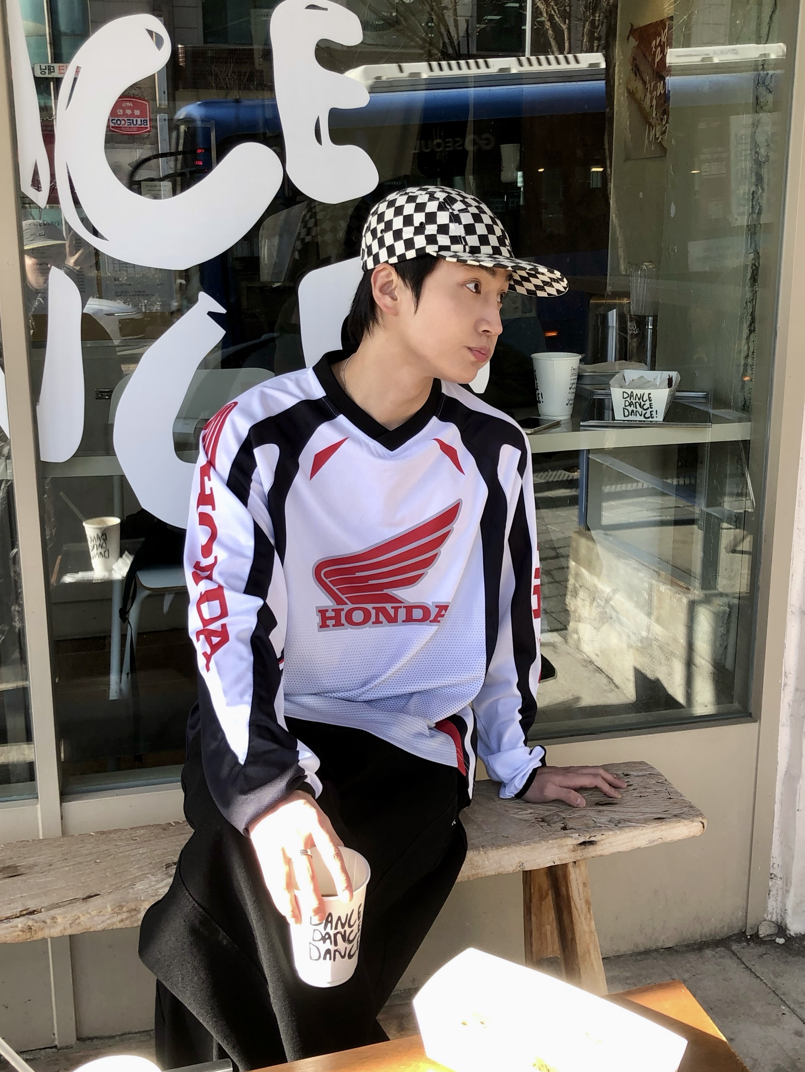 Honda Mesh Motorcycle Jersey White 착용 스타일 - 4