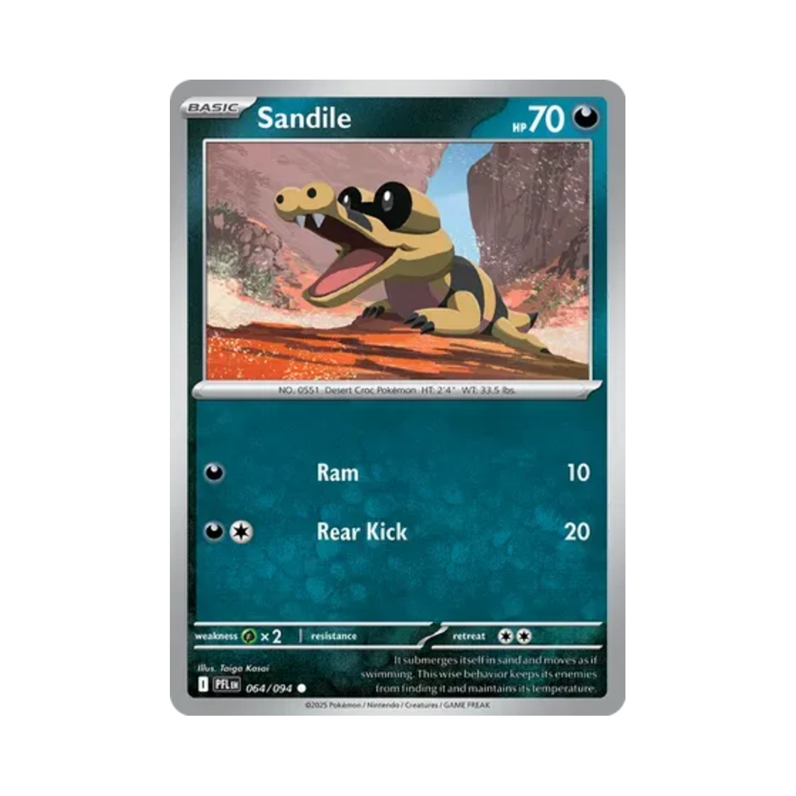 포켓몬 TCG 깜눈크 C 판타스말 플레임즈 (영문판)(Pokemon TCG Sandile C Phantasmal Flames (English Ver.))