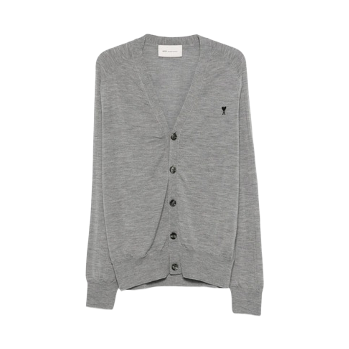 HKC384-KN0039-0504 AMI de Coeur Alexandre Mattiussi Wool Cardigan Grey Black