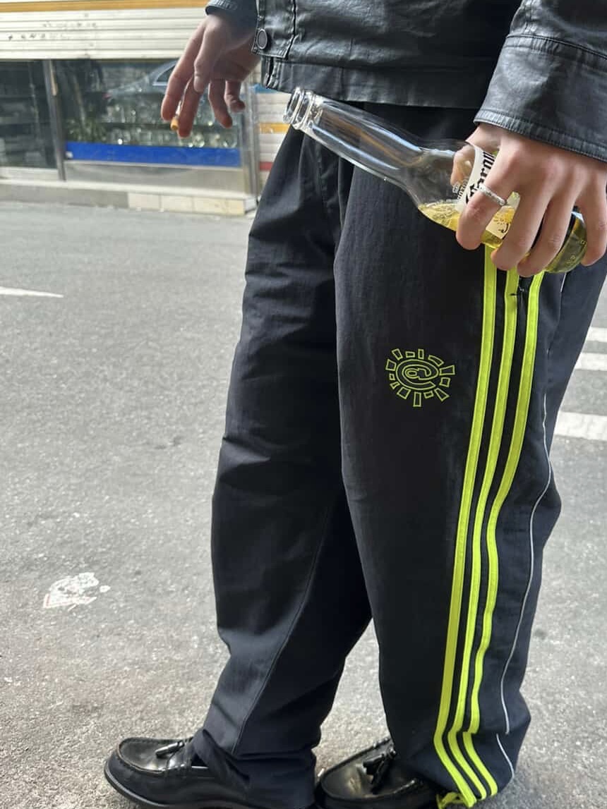 Adidas x Always Track Pant Black Semi Solar Slime - US Sizing 착용 스타일