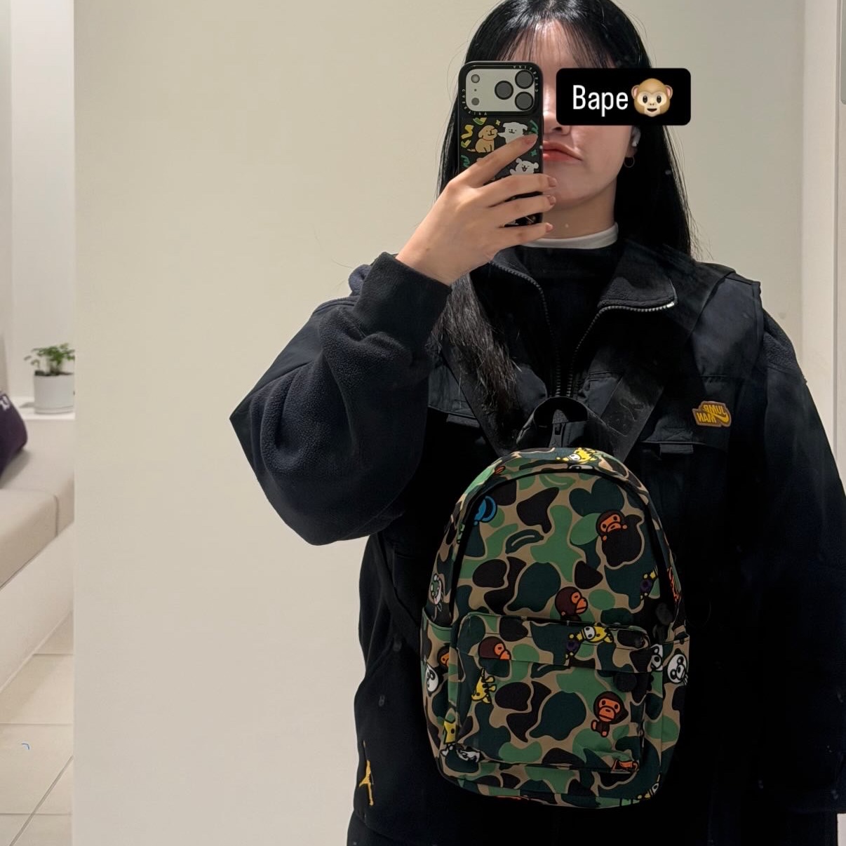 BAPE Baby Milo Mini Backpack Green 착용 스타일