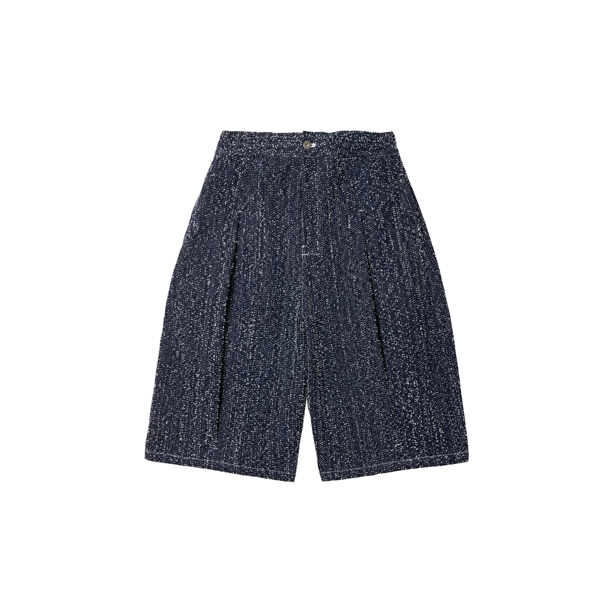 세이지 네이션 박스 플리츠 쇼츠 데님 인디고 스노우 넵 - 26SS(Sage Nation Box Pleat Short Denim Indigo Snow Nep - 26SS)