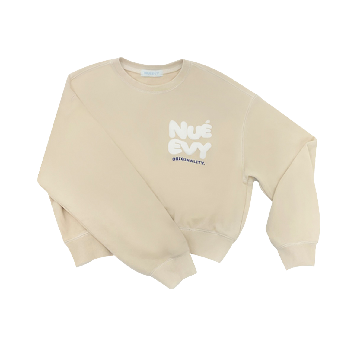 누이비 위트 로고 스웻셔츠 베이지(Nueevy Wit logo Sweatshirt Beige)