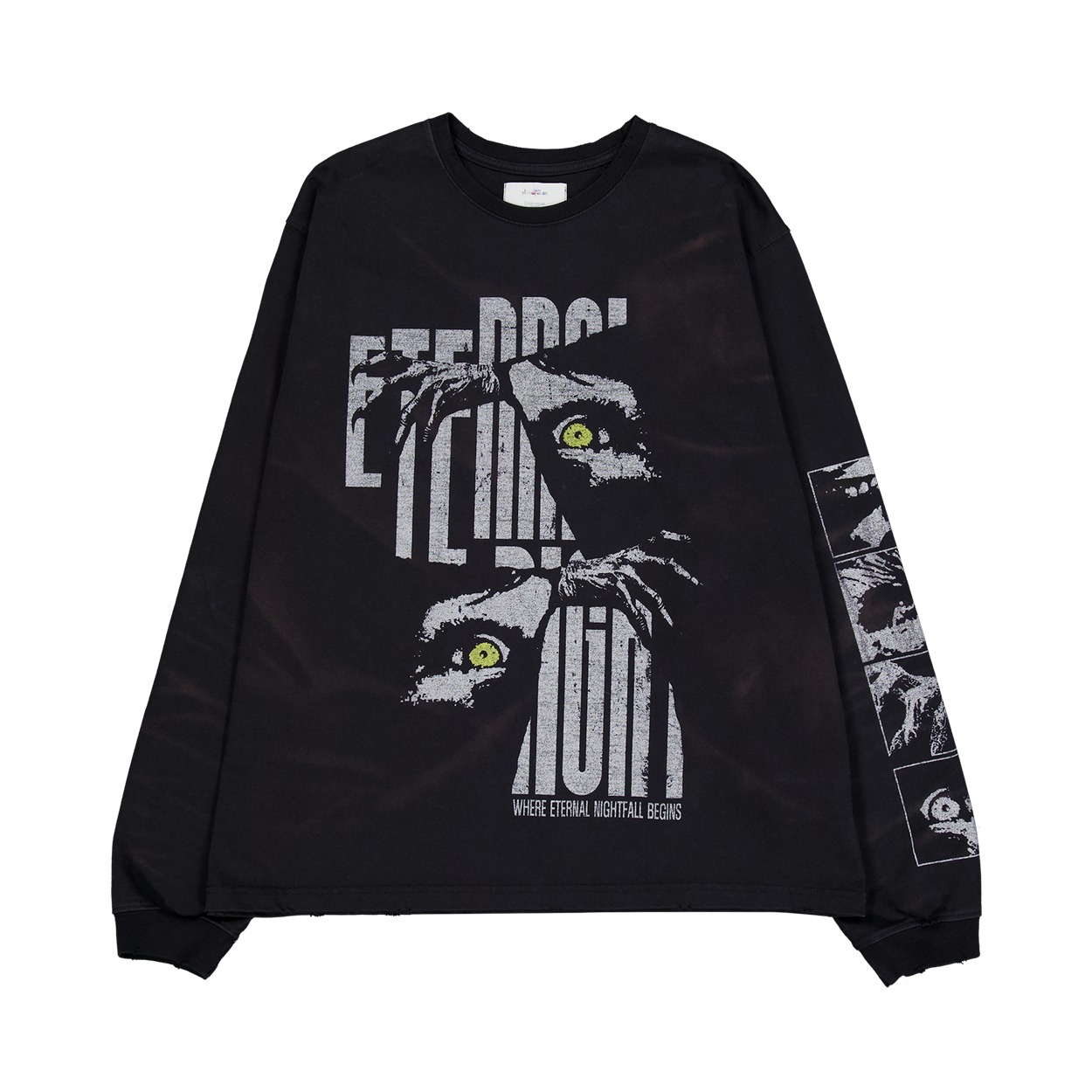 [사전 발매] 언더마이카 피오씨 이터널 나이트폴 빈티지 워시드 롱 슬리브 블랙