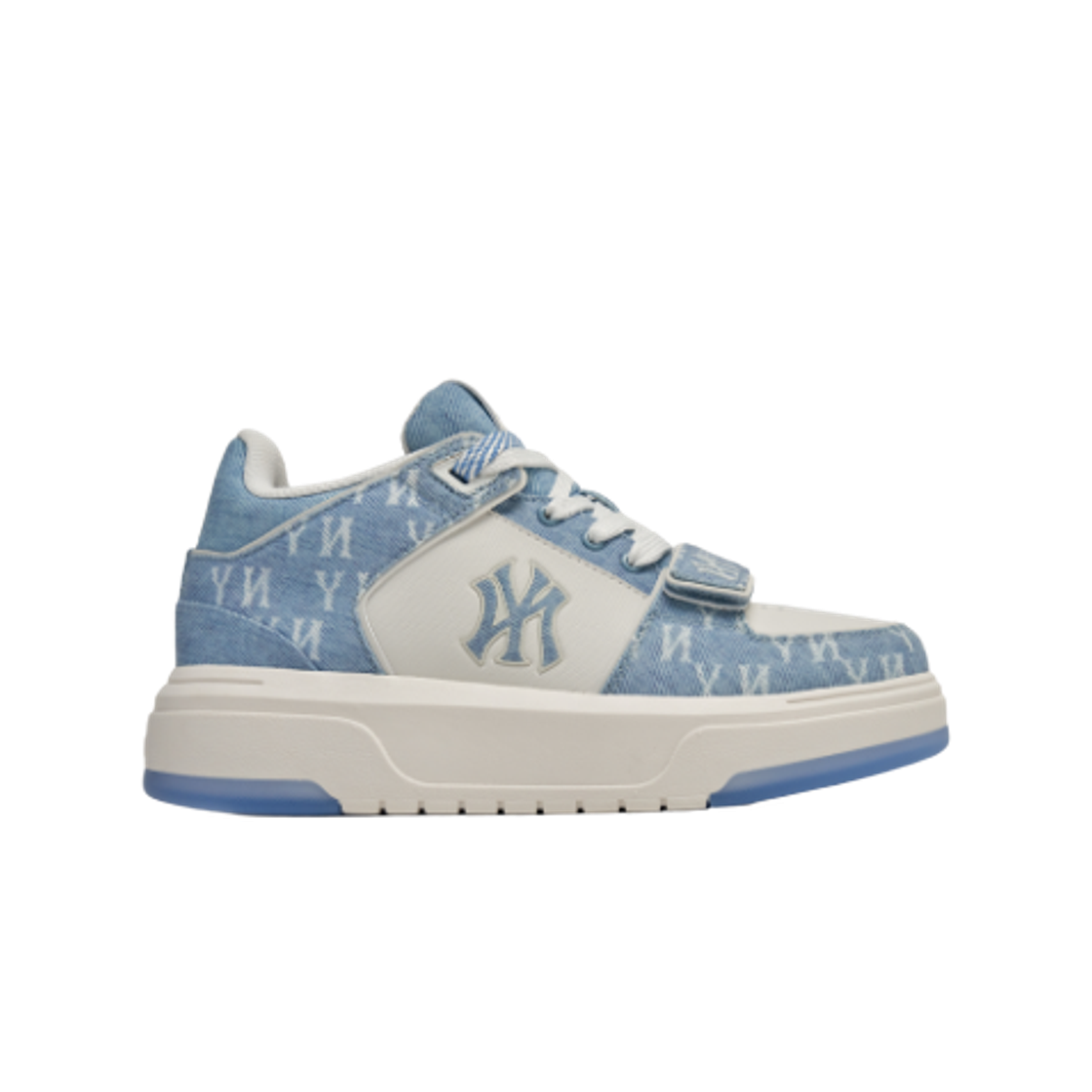 MLB 청키라이너 미드 데님 모노그램 SL 뉴욕 양키스 블루(MLB Chunky Liner Mid Denim Monogram SL New York Yankees Blue)