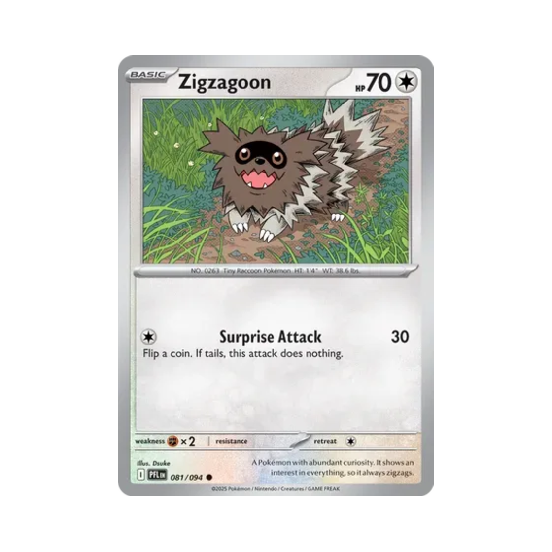 포켓몬 TCG 지그제구리 C 판타스말 플레임즈 (영문판)(Pokemon TCG Zigzagoon C Phantasmal Flames (English Ver.)) - 1