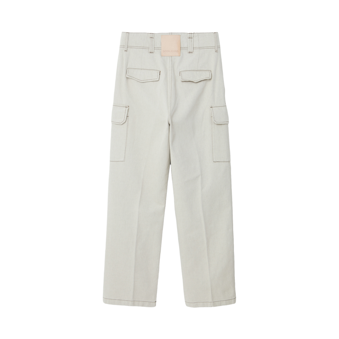 순진 컬러스티치 유틸리티 이지레그 팬츠 에크루(SOONJEANS Color Stich Utility Easy Leg Pants Ecru) - 2