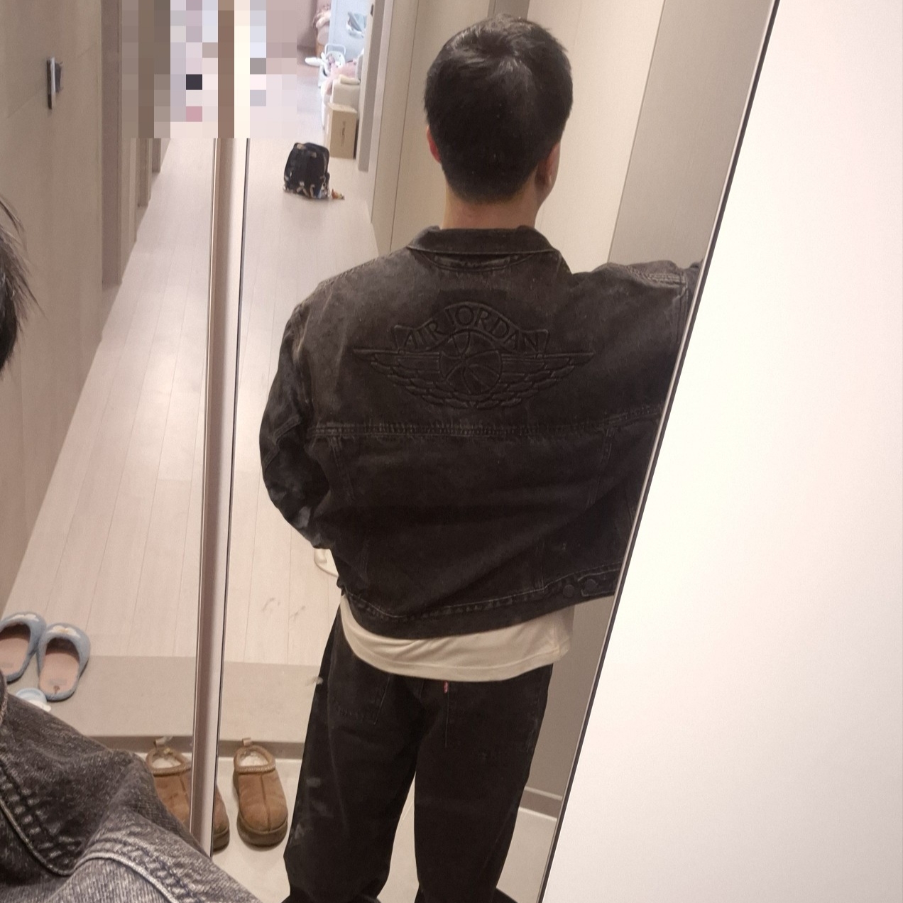 Levi's x Jordan Baggy Jean Black 착용 스타일 - 1