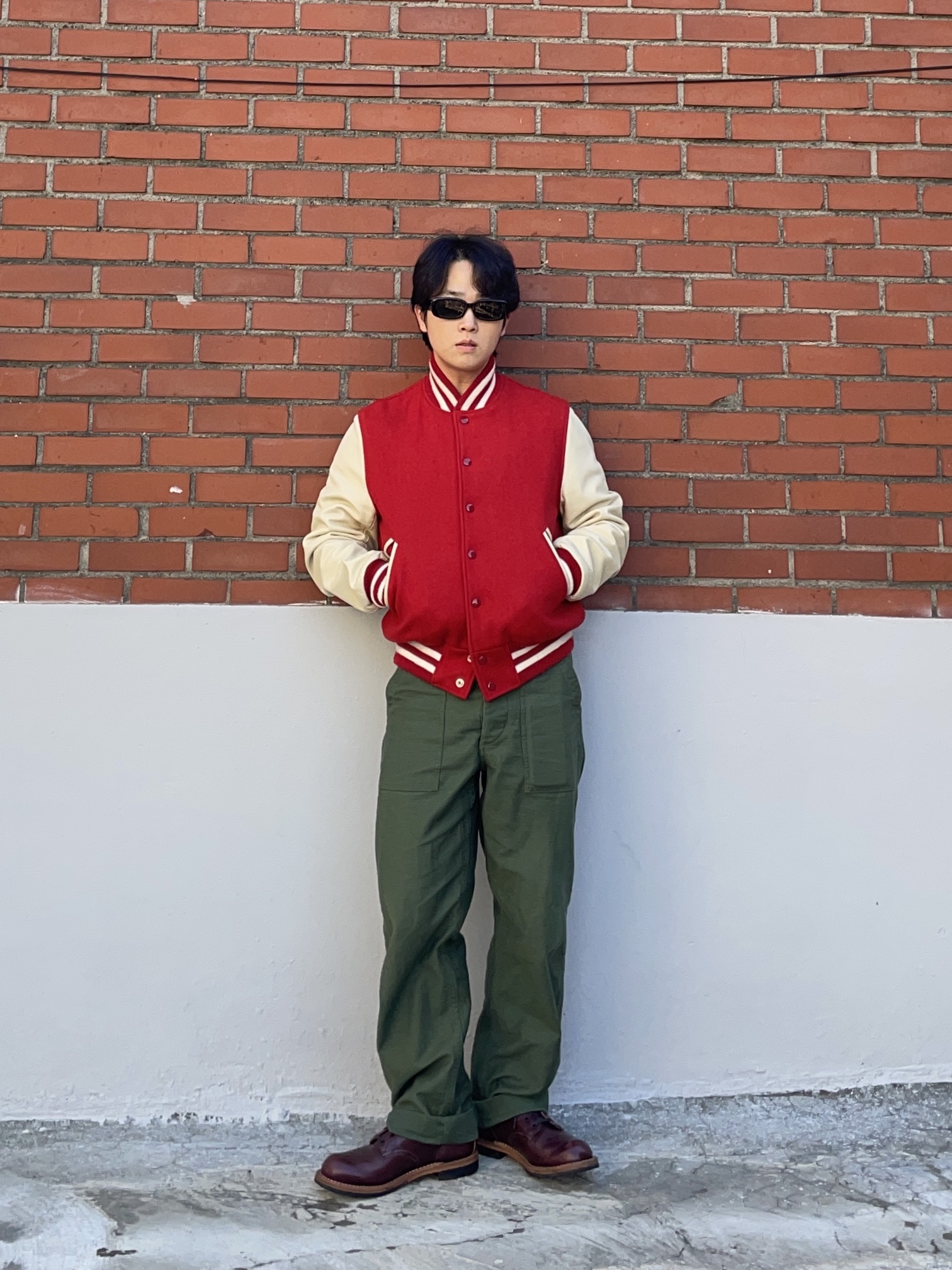 Orslow 5002 US Army Fatigue Pants Green, Red Wing Beckman Boots Black Cherry Excalibur - D 착용 스타일