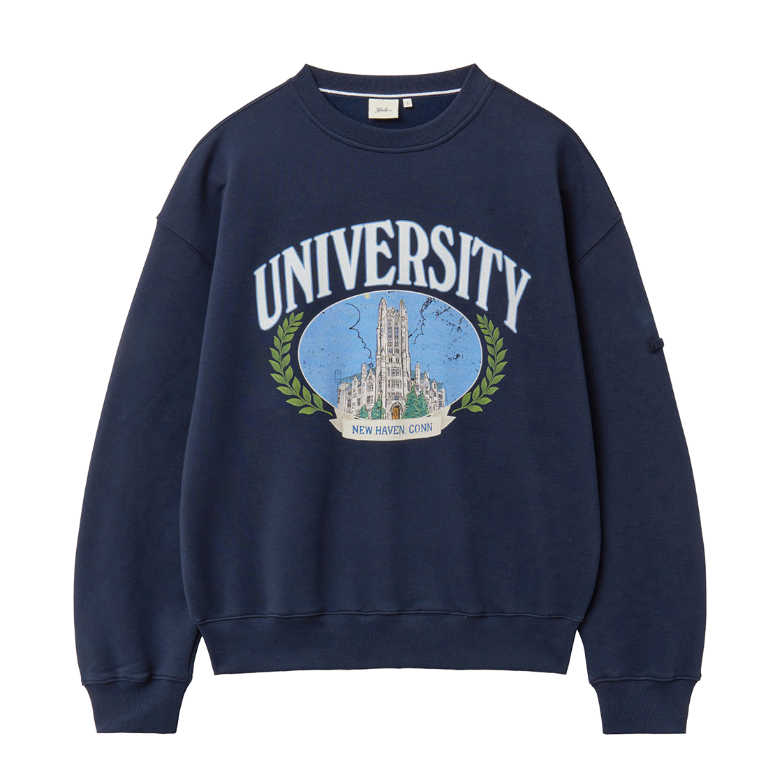 YGS1CR306BNA Yale Harkness Tower Sweatshirt_Navy