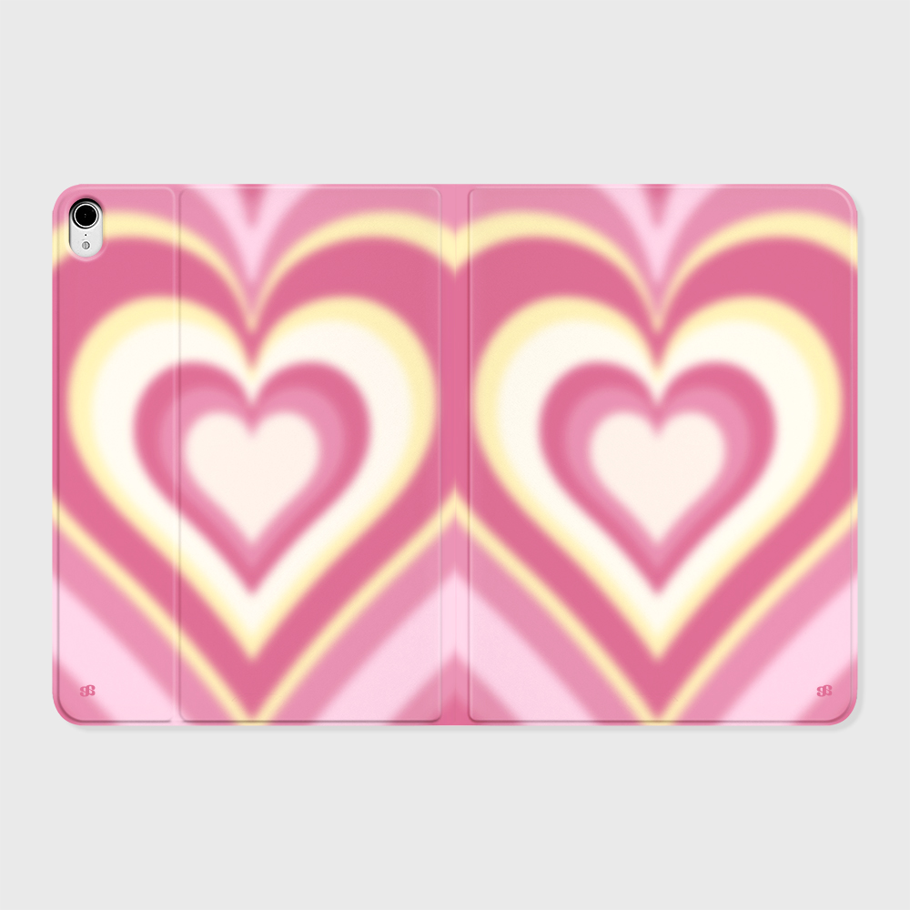 어프어프 선셋 하트 핑크 아이패드 커버 폴리오 케이스(earpearp Sunset Heart Pink iPad Cover) - 3