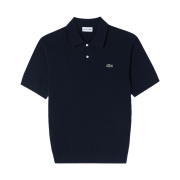 Lacoste Cable Short Sleeve Sweater Polo Shirt Blue