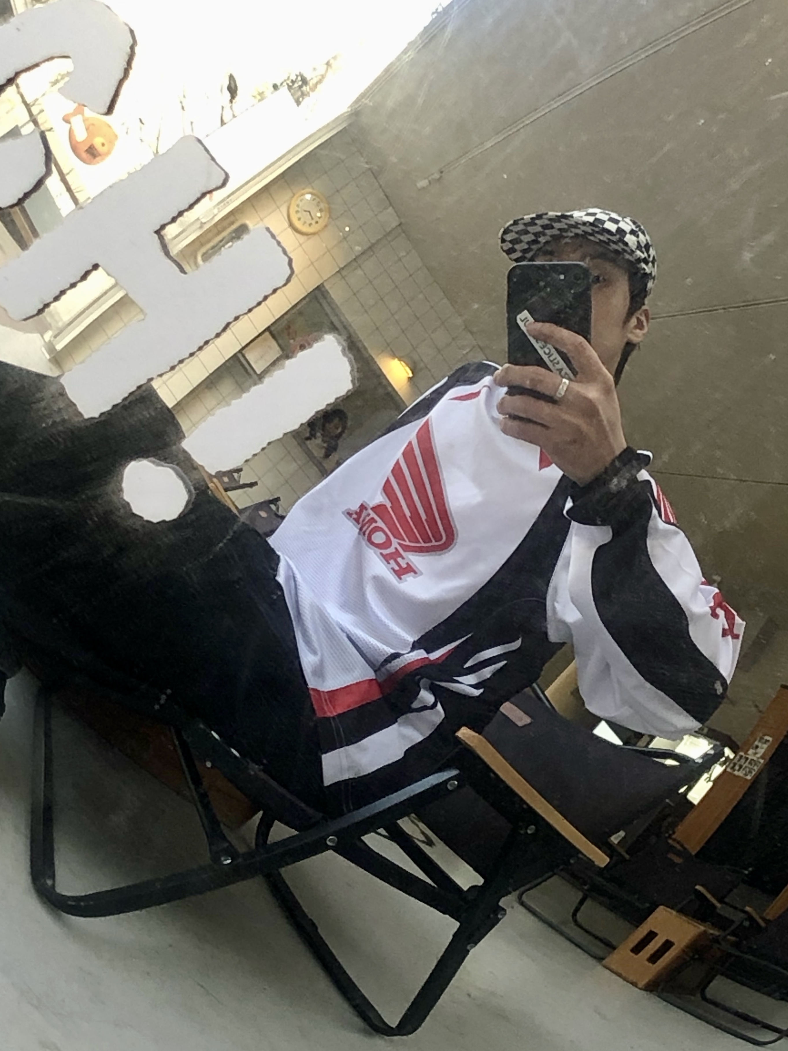 Honda Mesh Motorcycle Jersey White 착용 스타일 - 6