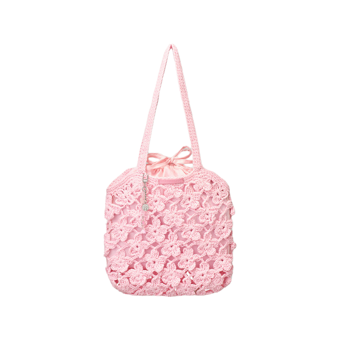스타벅스 블루밍 플라워 니트 백 핑크(Starbucks Blossom Flower Knit Bag Pink)