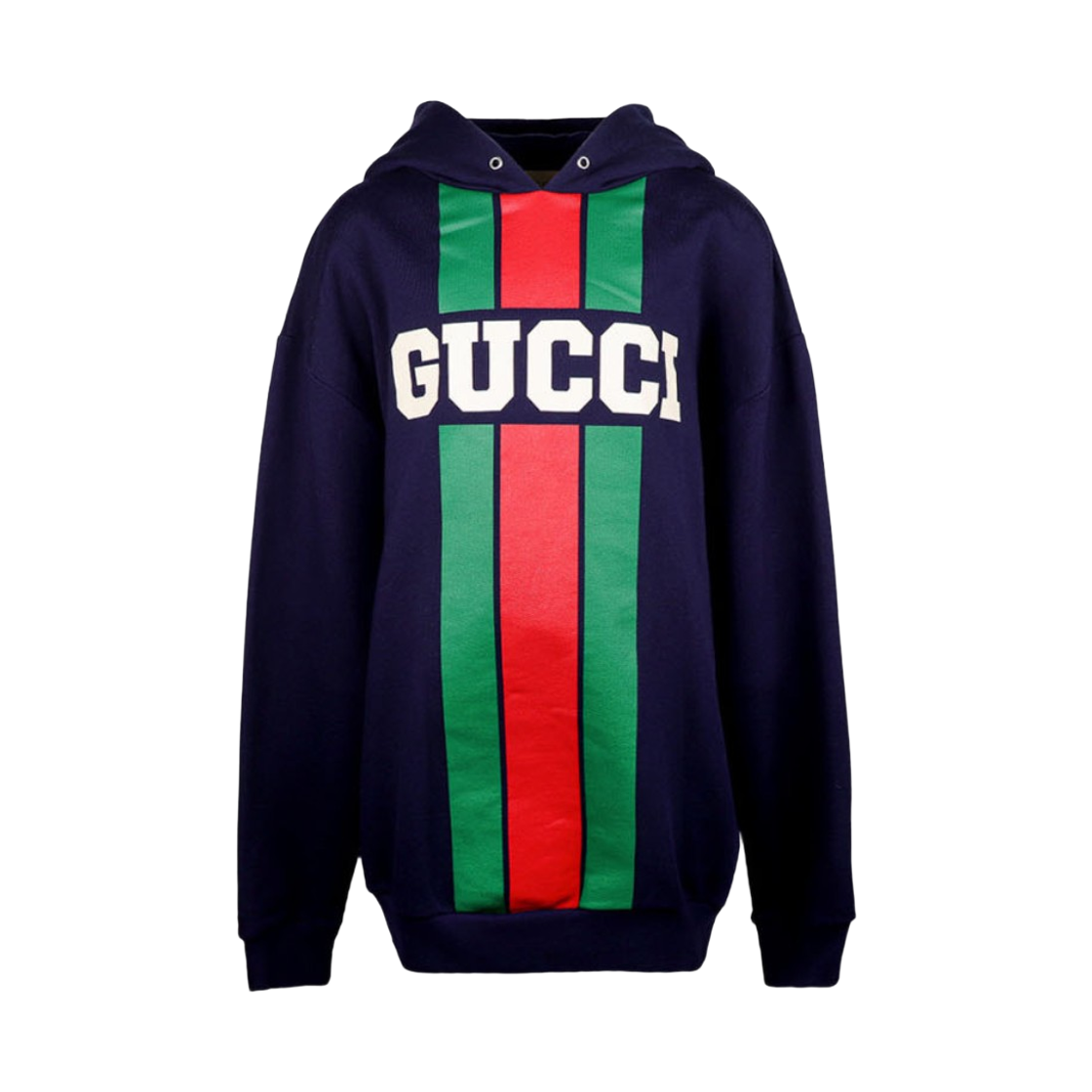 (키즈) 구찌 코튼 후드 스웨트셔츠 다크 블루((Kids) Gucci Cotton Hooded Sweatshirt Dark Blue) - 1
