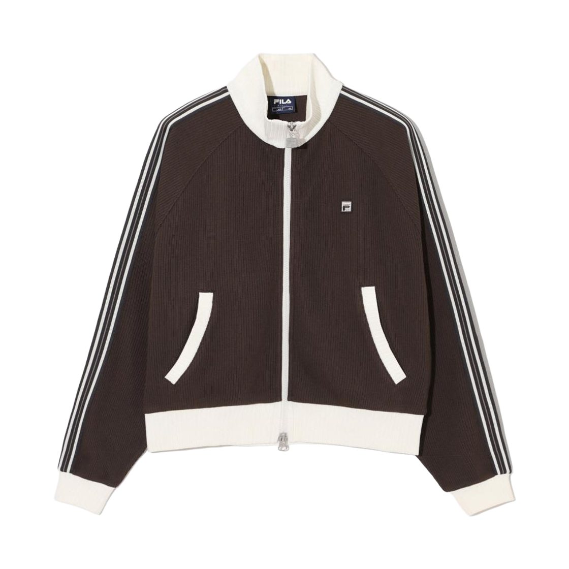 [6% 적립] 휠라 1911 여성 니트 트랙 집업 브라우니([6% 적립] FILA 1911 Women Knit Track Zip-up Dark Brownie)