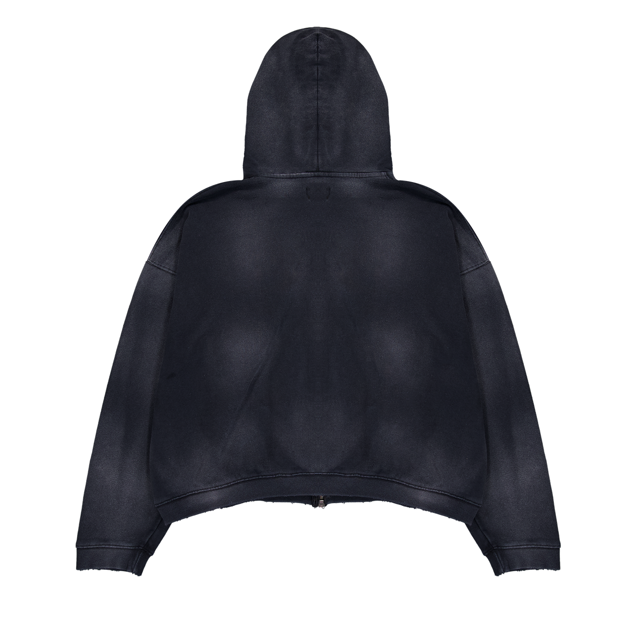 [사전 발매] 언더마이카 피오씨 미스터 폭스 부클 패치 빈티지 워시드 후드 집업 블랙([사전 발매] Undermycar POC Mister Fox Bouclé Patch Vintage Washed Zipped Hoodie Black) - 2