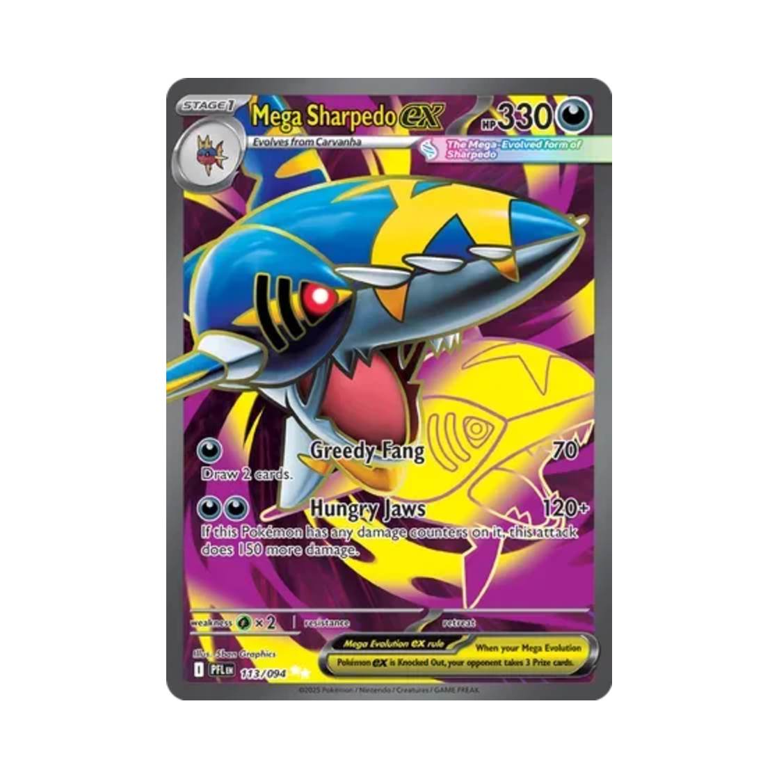 포켓몬 TCG 메가 샤크니아 ex UR 판타스말 플레임즈 (영문판)(Pokemon TCG Mega Sharpedo ex UR Phantasmal Flames (English Ver.))