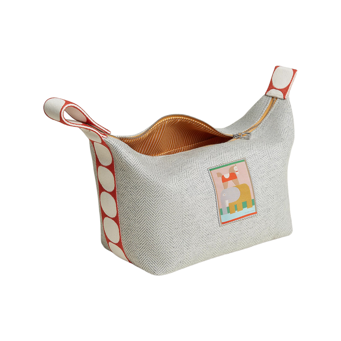 에르메스 아니모 블록 케이스 라지 모델 헤링본 캔버스 & 그래닛(Hermes Animaux Blocks Case Large Model Herringbone Canvas & Granit) - 2