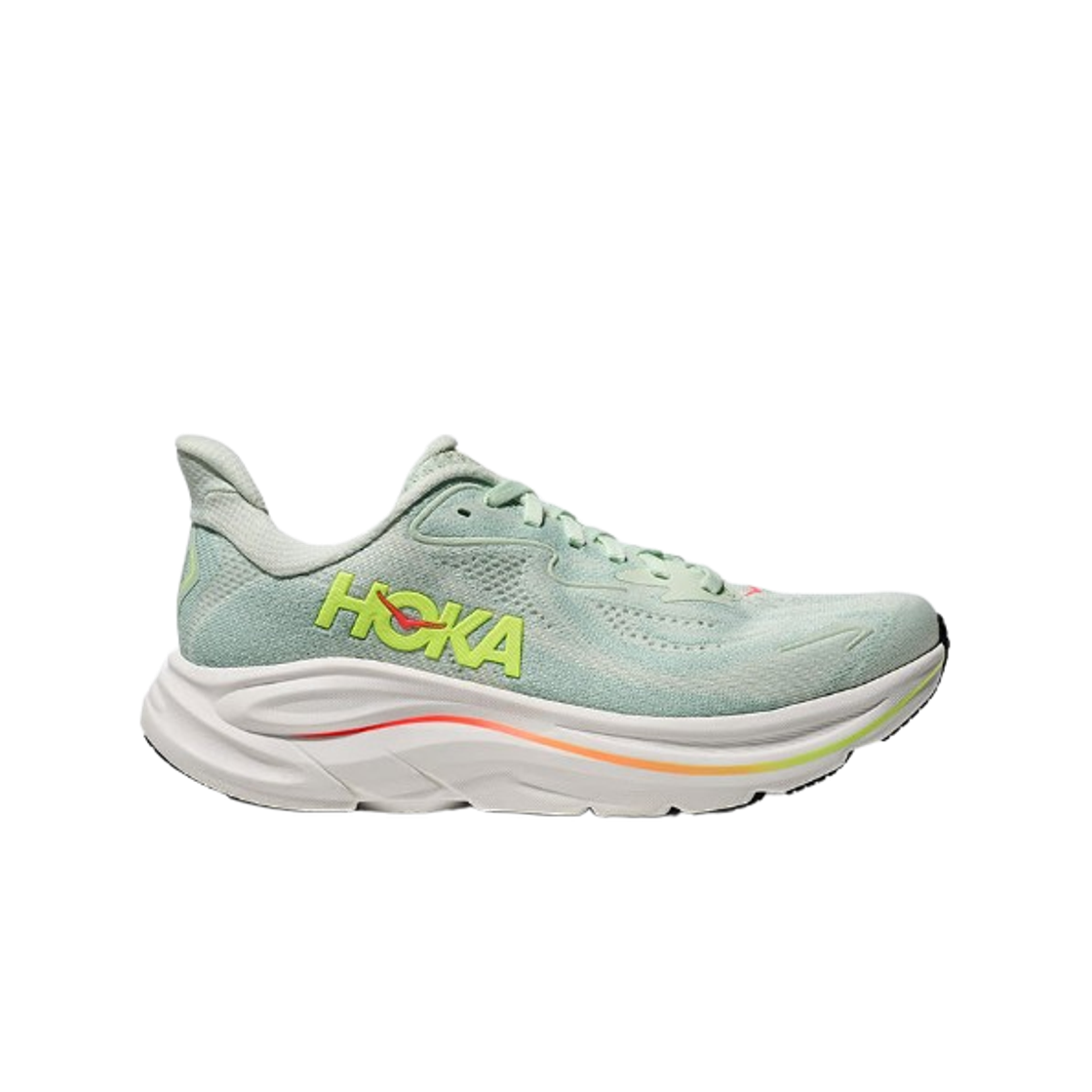 1162050-SLSSN (W) Hoka Clifton 10 Sea Glass Neon Flame - Wide
