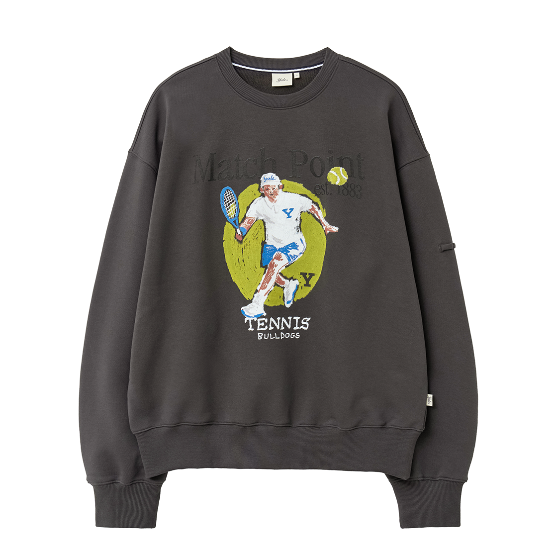 YGS1CR310BCH Yale Match Point Sweatshirt_Charcoal