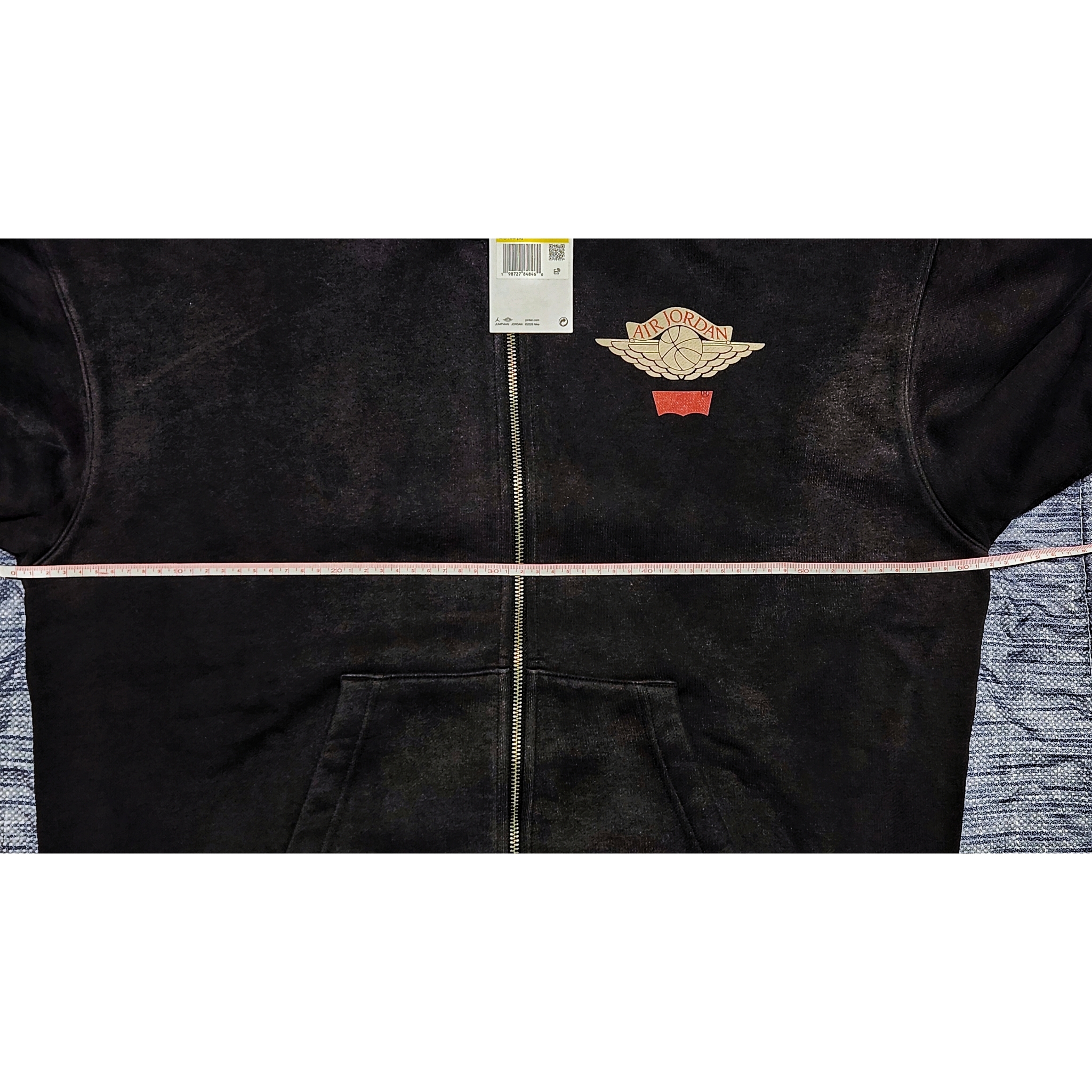 Levi's x Jordan Type III Trucker Black, Jordan x Levi's Full Zip Hoodie Black (IM6734-010) 착용 스타일 - 5