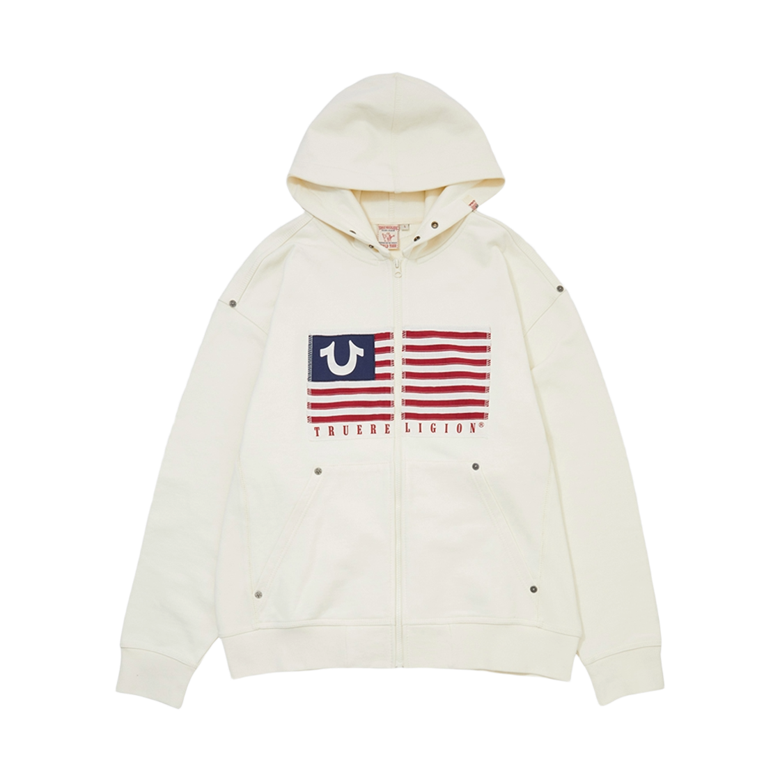 트루릴리젼 올드 글로리 패치 후디_아이보리(True Religion Old Glory Patch Hoodie_Ivory)