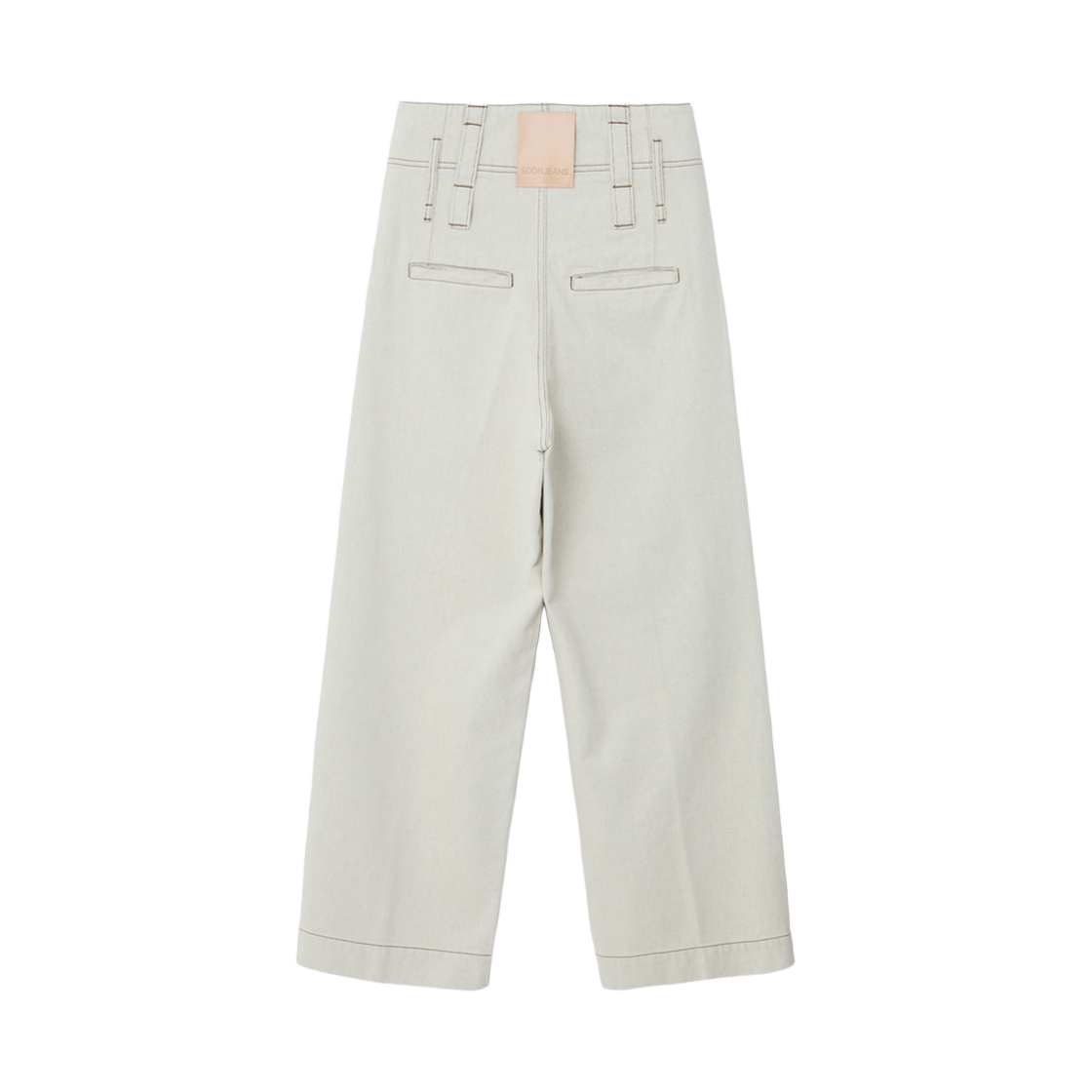 순진 뉴 하이라이즈 와이드 레그 팬츠 에크루(SOONJEANS New Highrise Wide Leg Pants Ecru) - 2