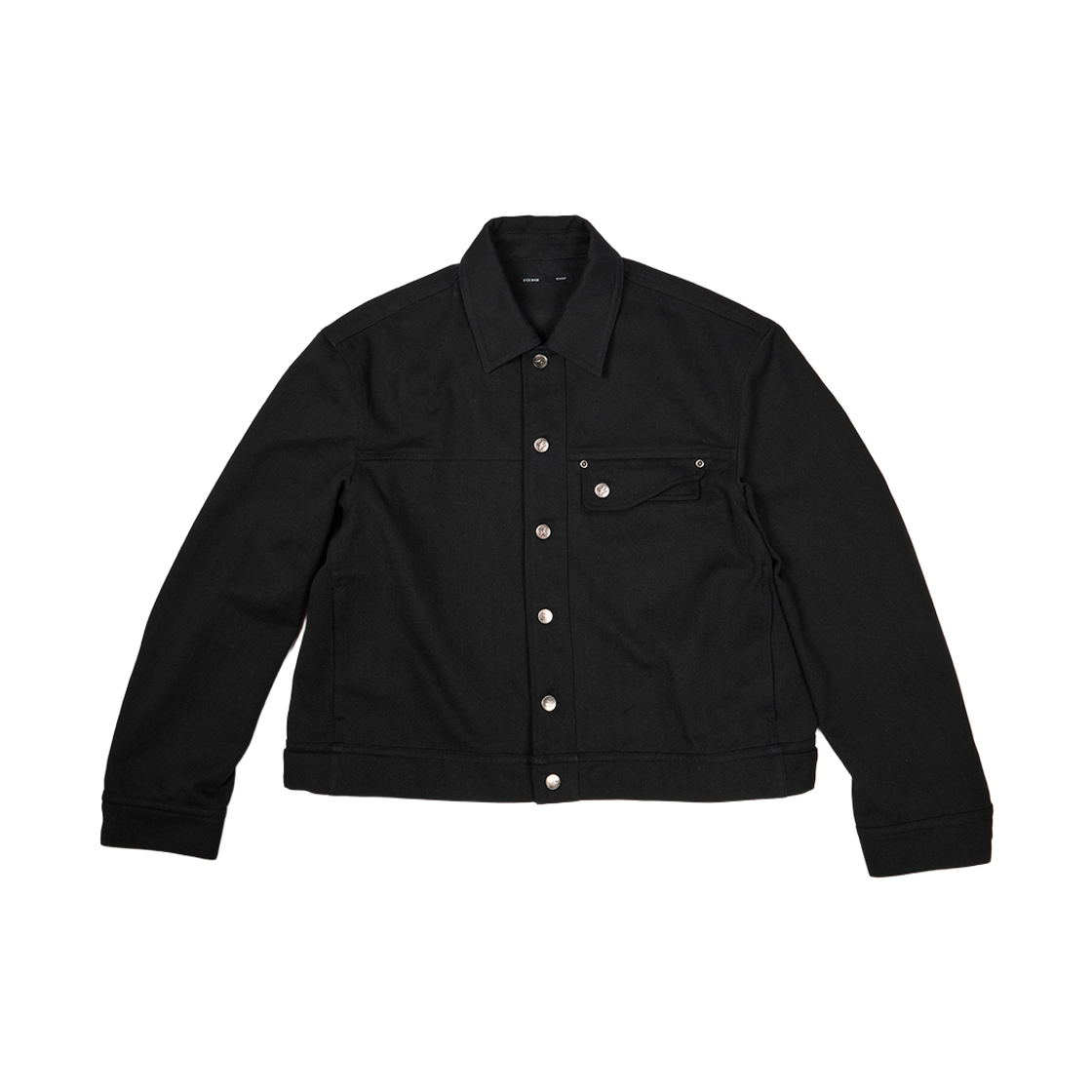 이티씨이 베이스 크롭 더블 플랩 트러커 블랙(ETCE Base Crop Double Flap Trucker Black)