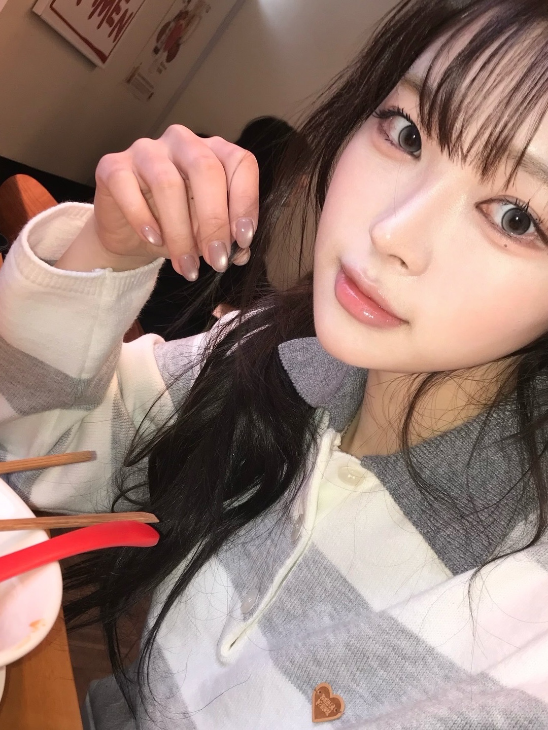 Knitted Stripe Rugby Collar Knit CLOUD 착용 스타일 - 3