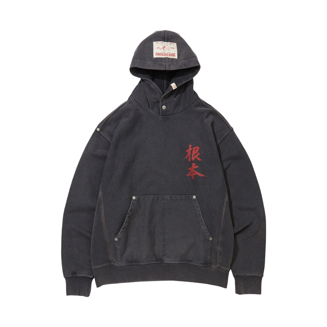 트루릴리젼 오리엔탈 로고 후디_워시드 블랙(True Religion Oriental Logo Hoodie Washed_Washed Black)