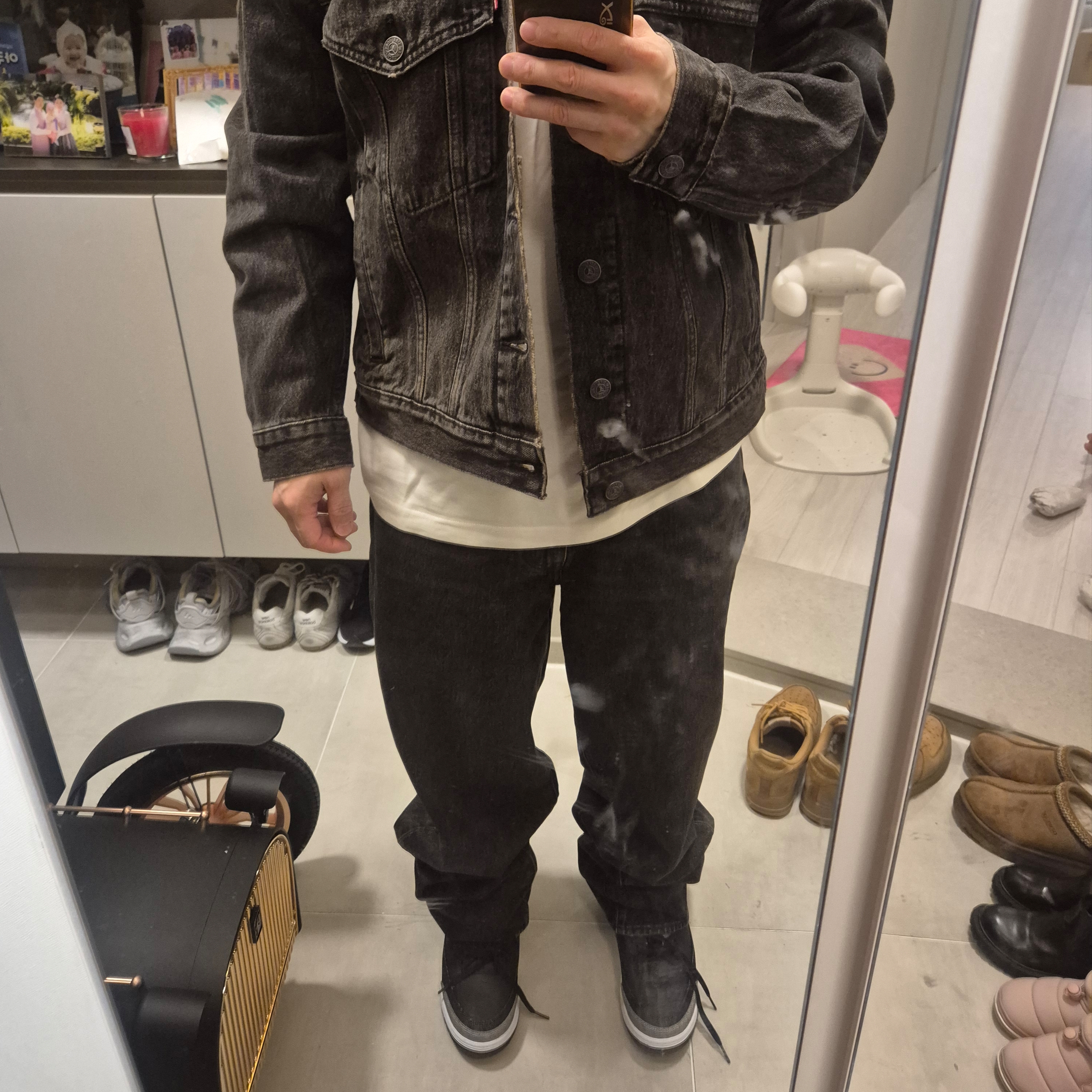 Levi's x Jordan Baggy Jean Black 착용 스타일 - 8