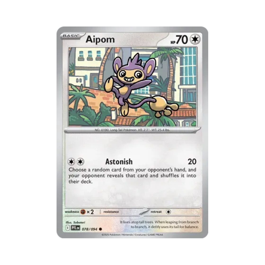 포켓몬 TCG 에이팜 C 판타스말 플레임즈 (영문판)(Pokemon TCG Aipom C Phantasmal Flames (English Ver.)) - 1