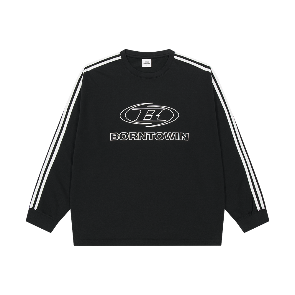 BH1MLT219BK BORN TO WIN Symbol Logo Track Long Sleeve Black