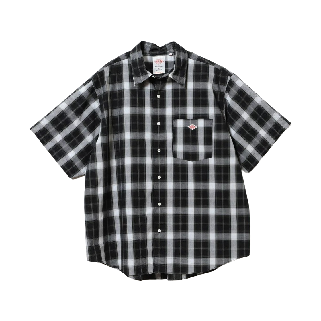 DT-B0390 Danton x Beams Short Sleeve Shirt Black White