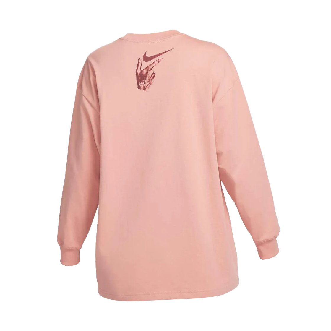 (W) 나이키 NSW 오버사이즈 롱슬리브 티셔츠 레드 스타더스트 (IH7696-618)((W) Nike NSW Oversized Long Sleeve T-Shirt Red Stardust (IH7696-618)) - 2