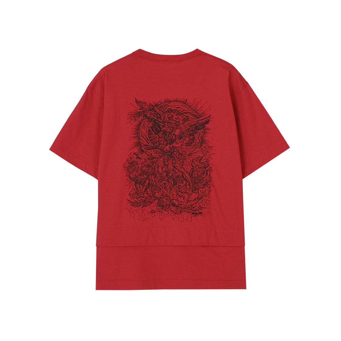 SI3TS702RD SONGZIO COLLECTION Archanggel Ghost Fold T Shirt Red
