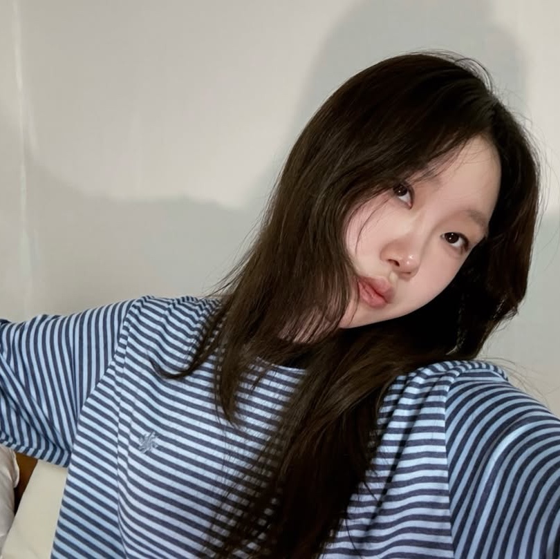 SLOW RECORD HOUSE Stripe Long Sleeve Blue 착용 스타일 - 2