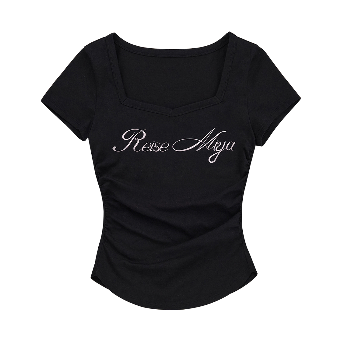레이즈미야 슬림 크롭 티셔츠 블랙(REISE MIYA Slim Crop T-Shirt Black)