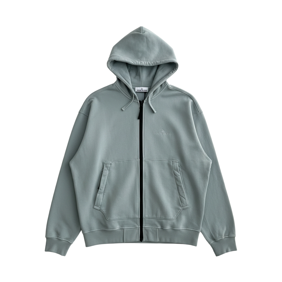 781562051-V0041 Stone Island 62051 Wappen Patch Zip-Up Hooded Sweatshirt Sky Blue - 23SS