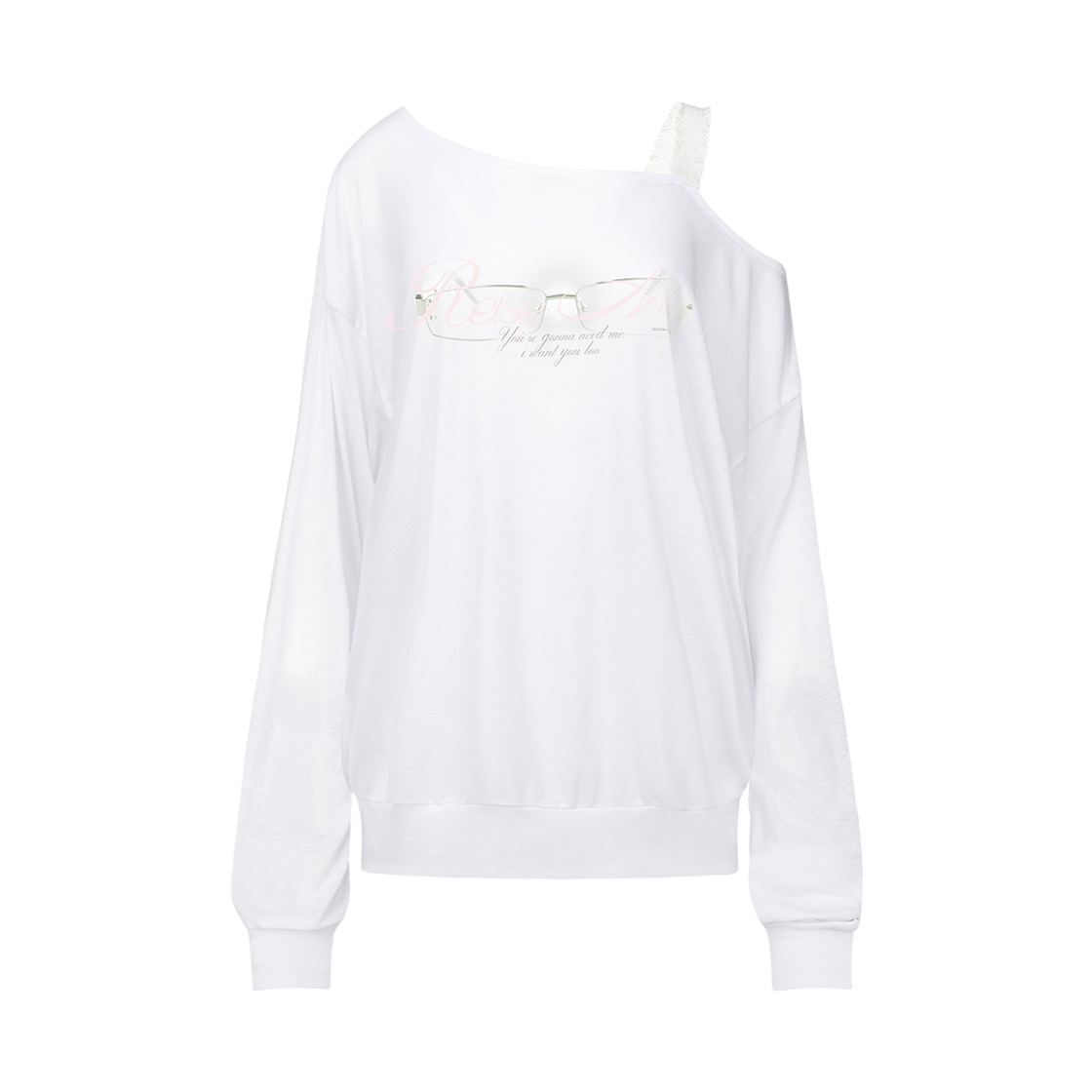 레이즈미야 베이비 글라스 시어 풀오버 화이트(REISE MIYA Baby Glasses Sheer Pullover White)