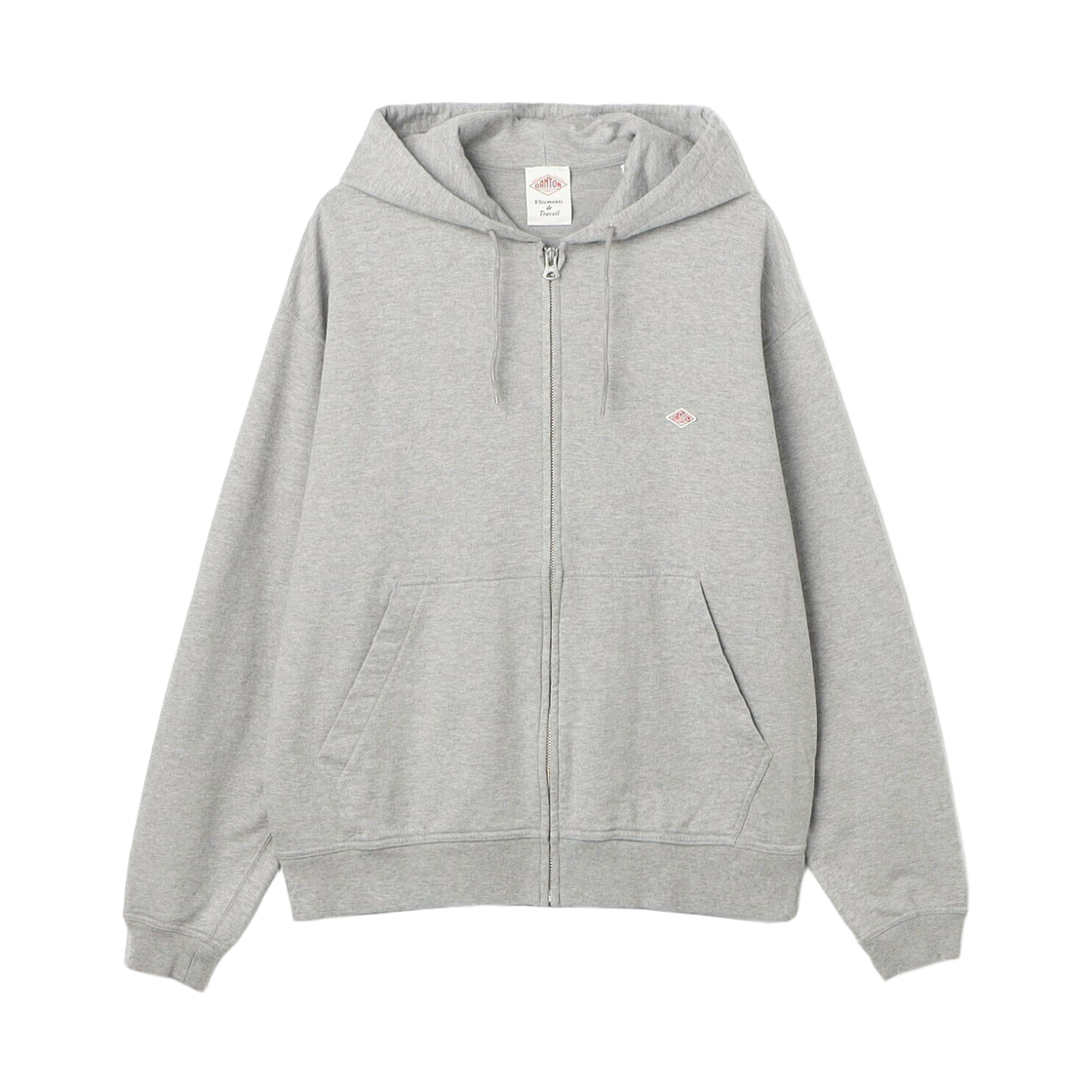 DT-C0407 Danton Cotton Terry Zip Hoodie Grey