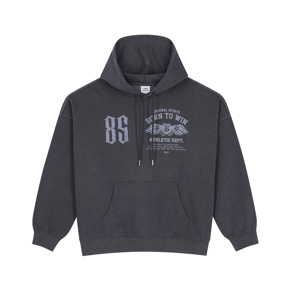 본투윈 85 피그먼트 세미 오버핏 후디 차콜(BORN TO WIN 85 Pigment Semi Over Fit Hoodie Charcoal)