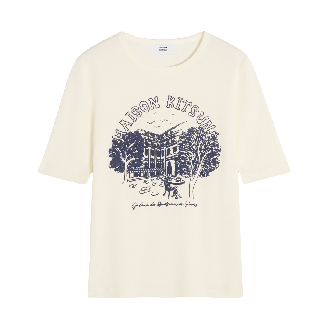 QW00108KJ7035-0383 (W) Maison Kitsune Galerie De Montpensier Fitted T-Shirt Pure Ecru