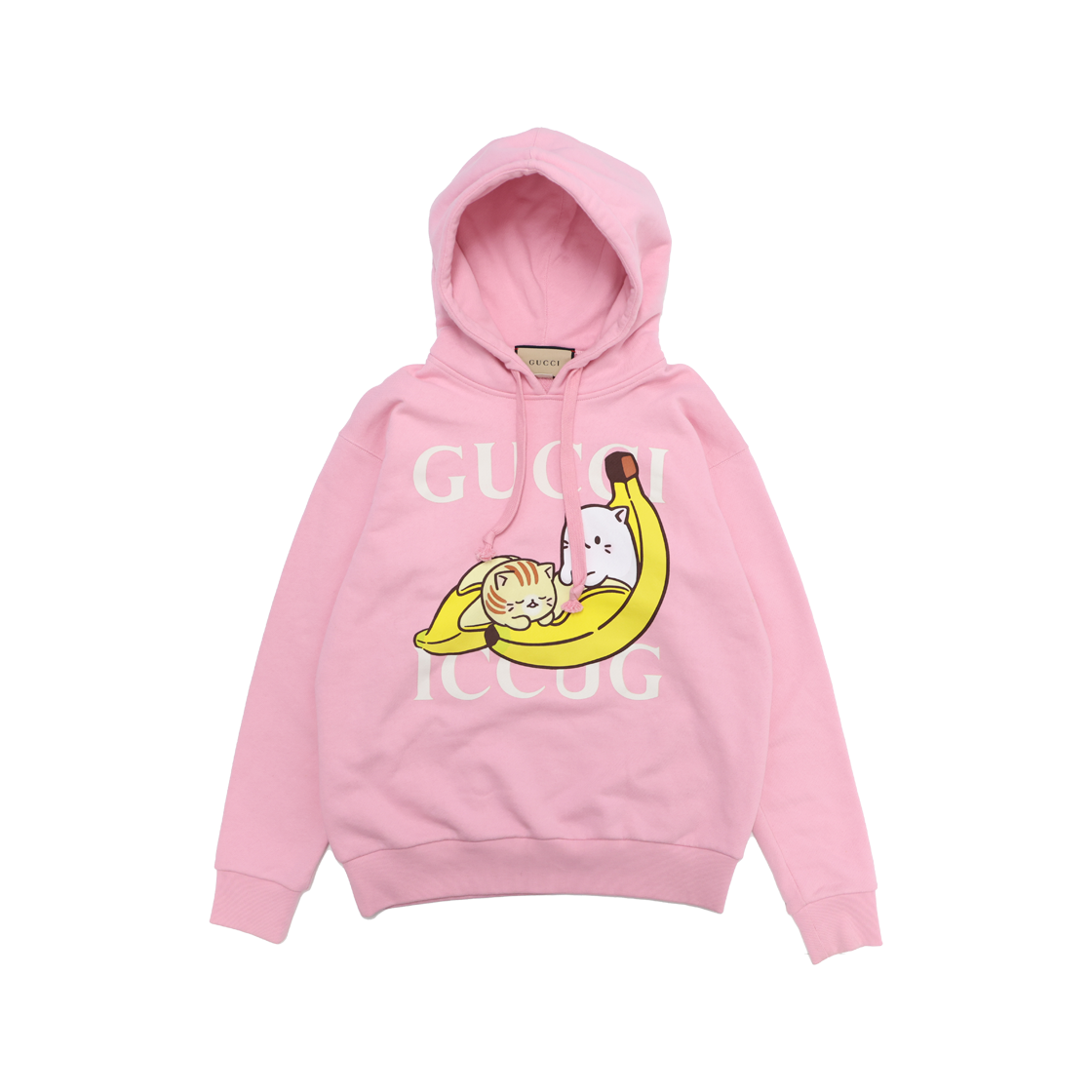 구찌 X 바나냐 로고 프린트 후드티 코튼 핑크(Gucci x Banana Logo Print Hoodie - Pink Cotton) - 1