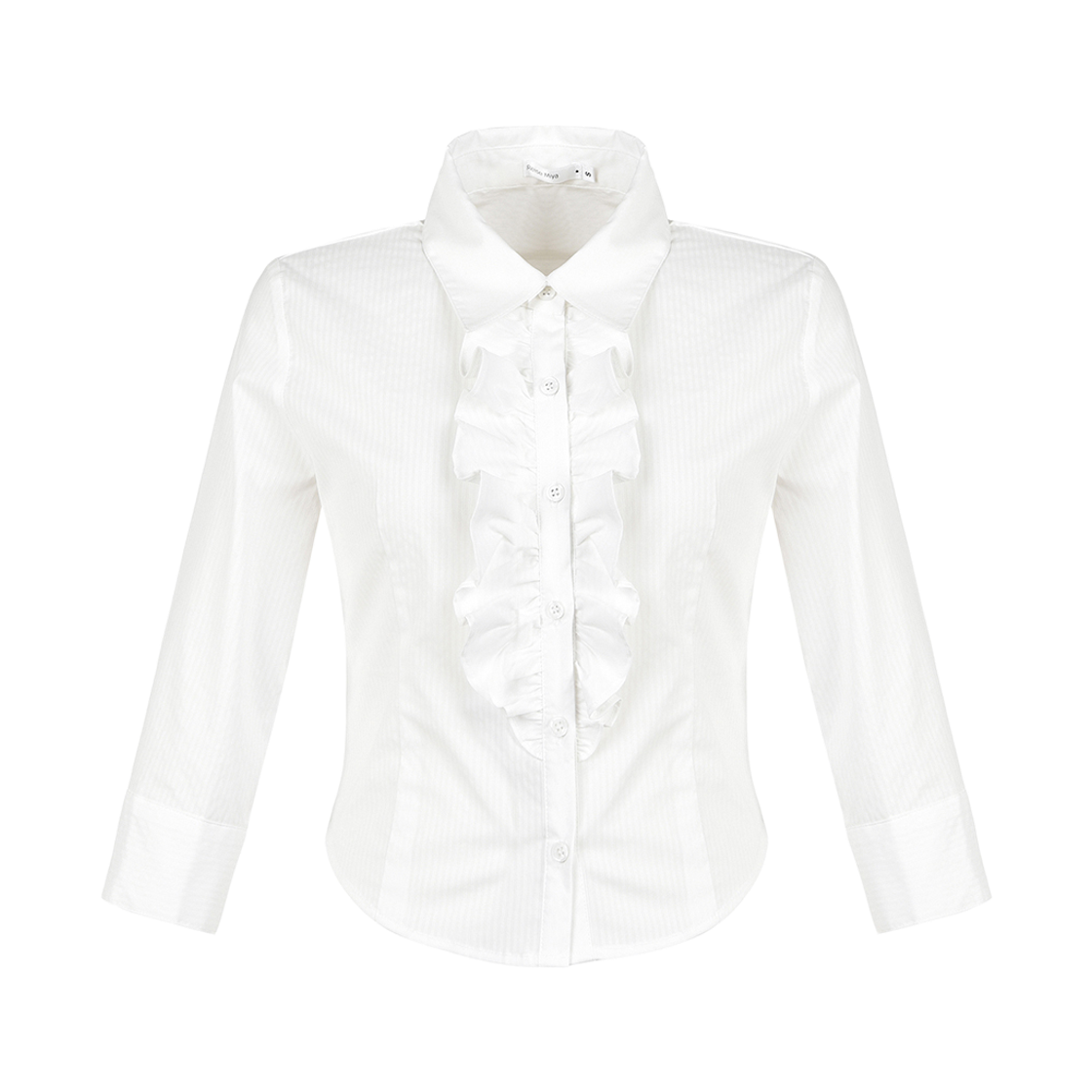 RMBL6102WH REISE MIYA Rina Ruffle Crop Shirt White